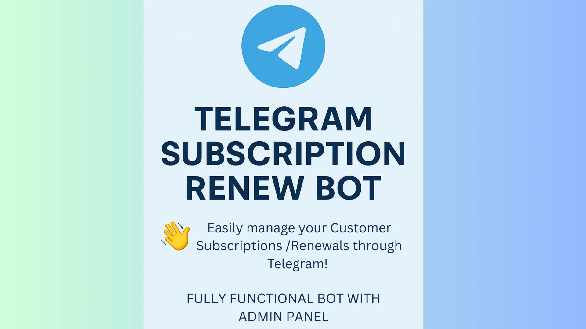 Telegram Subscription Renew Bot