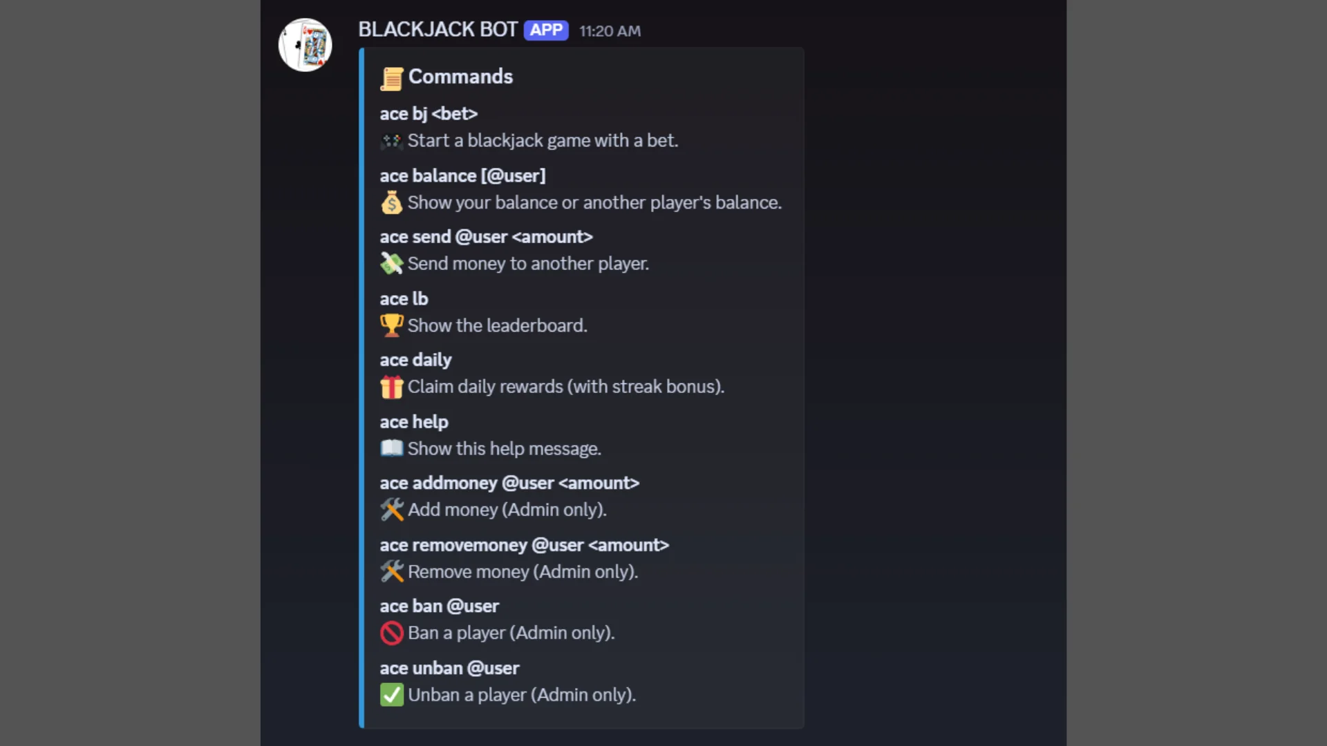 Discord Blackjack Bot