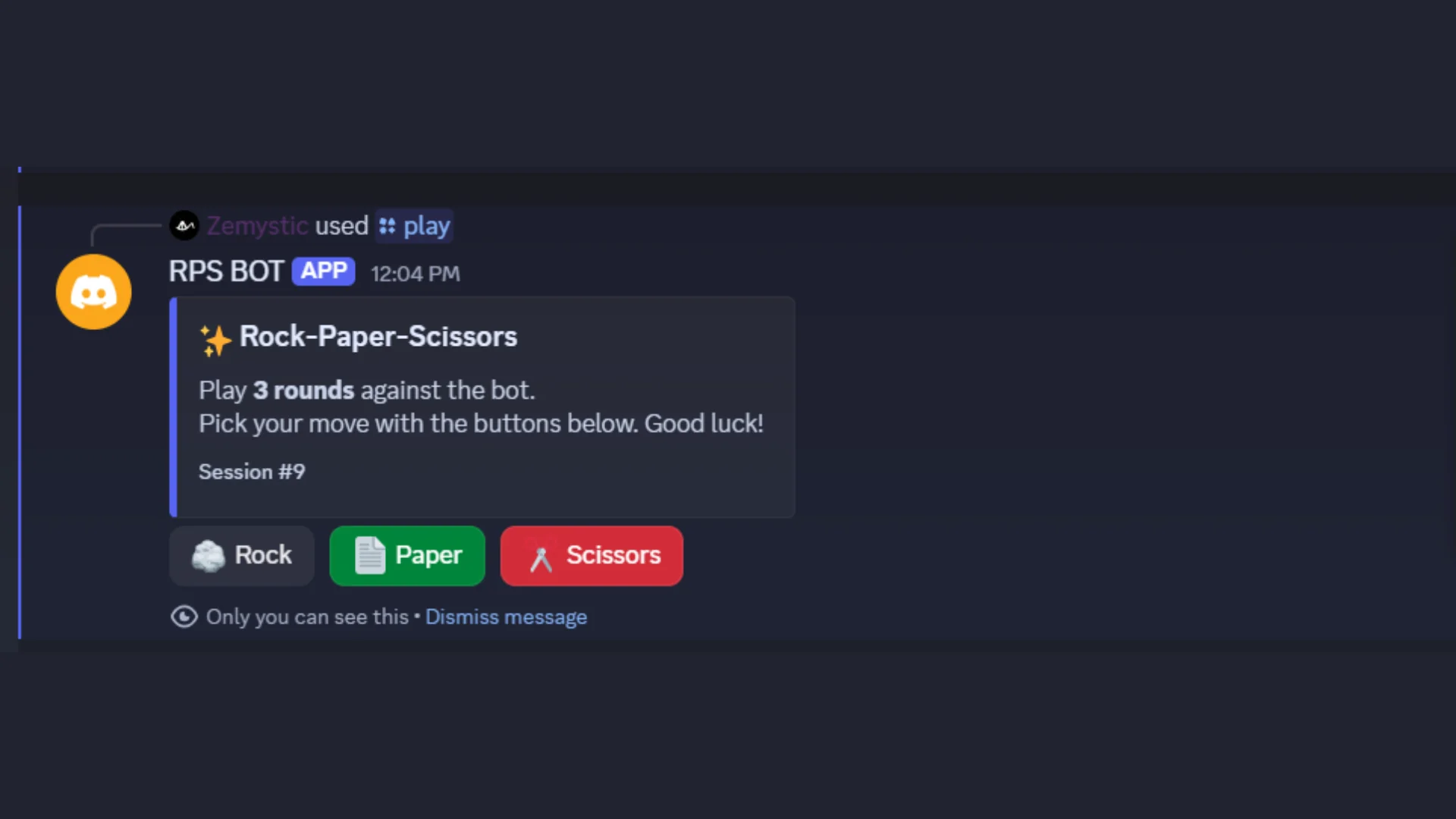 Discord Rock Paper Scissors Bot