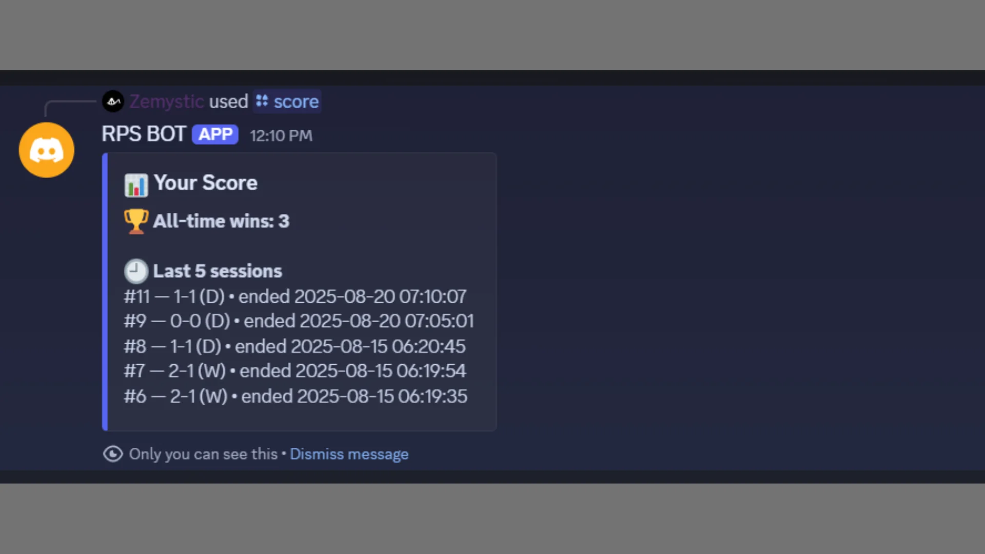 Discord Rock Paper Scissors Bot