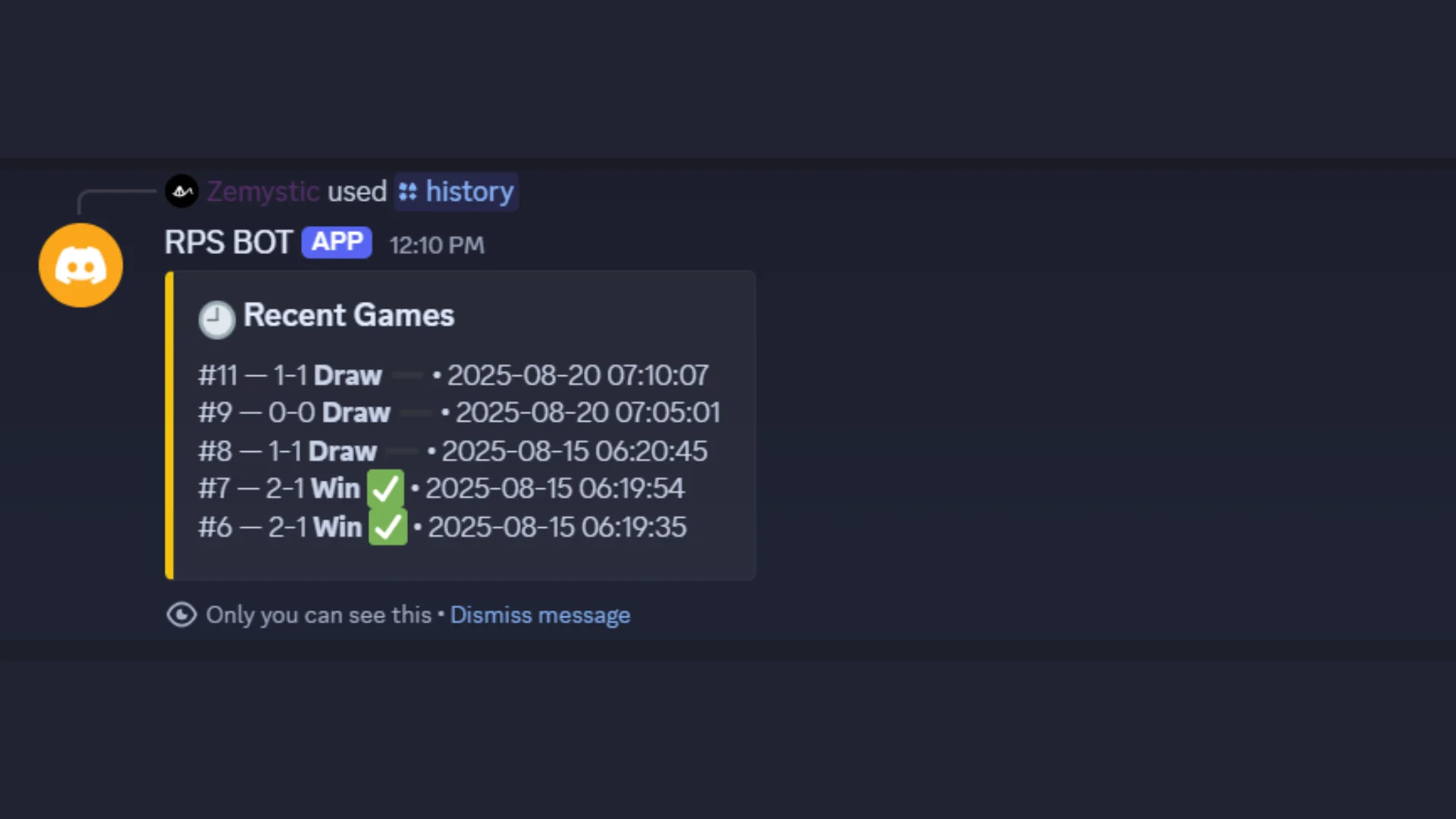 Discord Rock Paper Scissors Bot